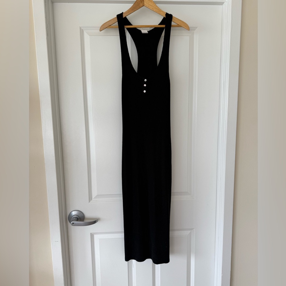 FLAWLESS Vici Collection Black Racerback Ribbed Maxi Dress